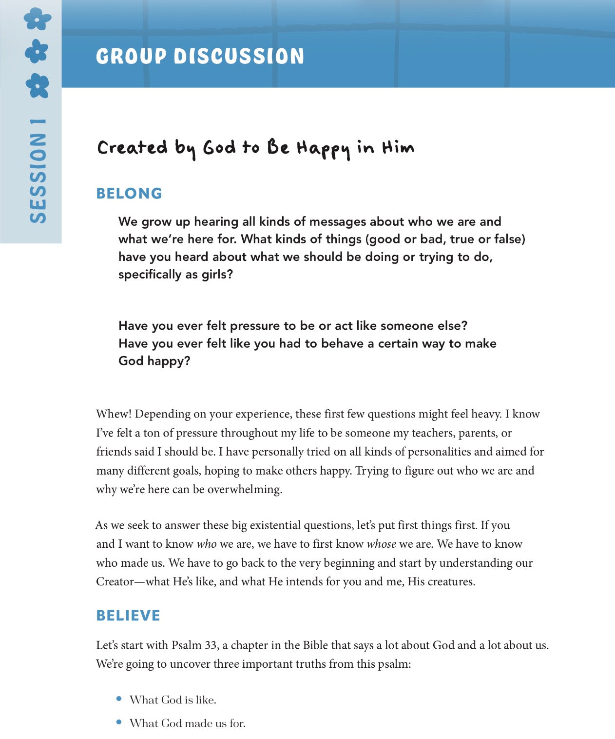 Created on Purpose Teen Bible Study