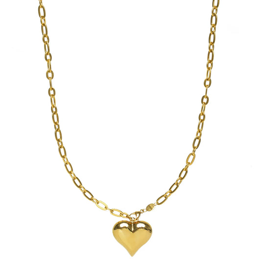 Adjustable Big Puffy Heart Necklace