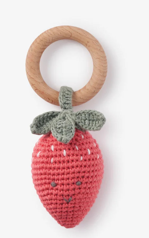 Strawberry Knit Rattle