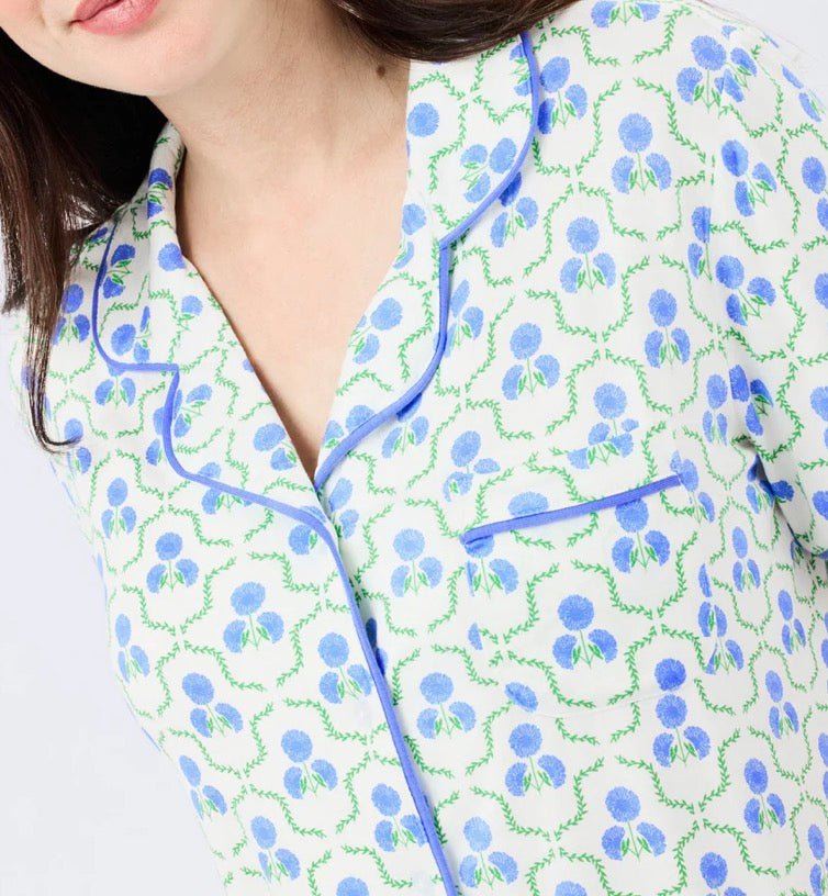 Women's Charlotte Pants Set | Sweetbriar Lattice Blue