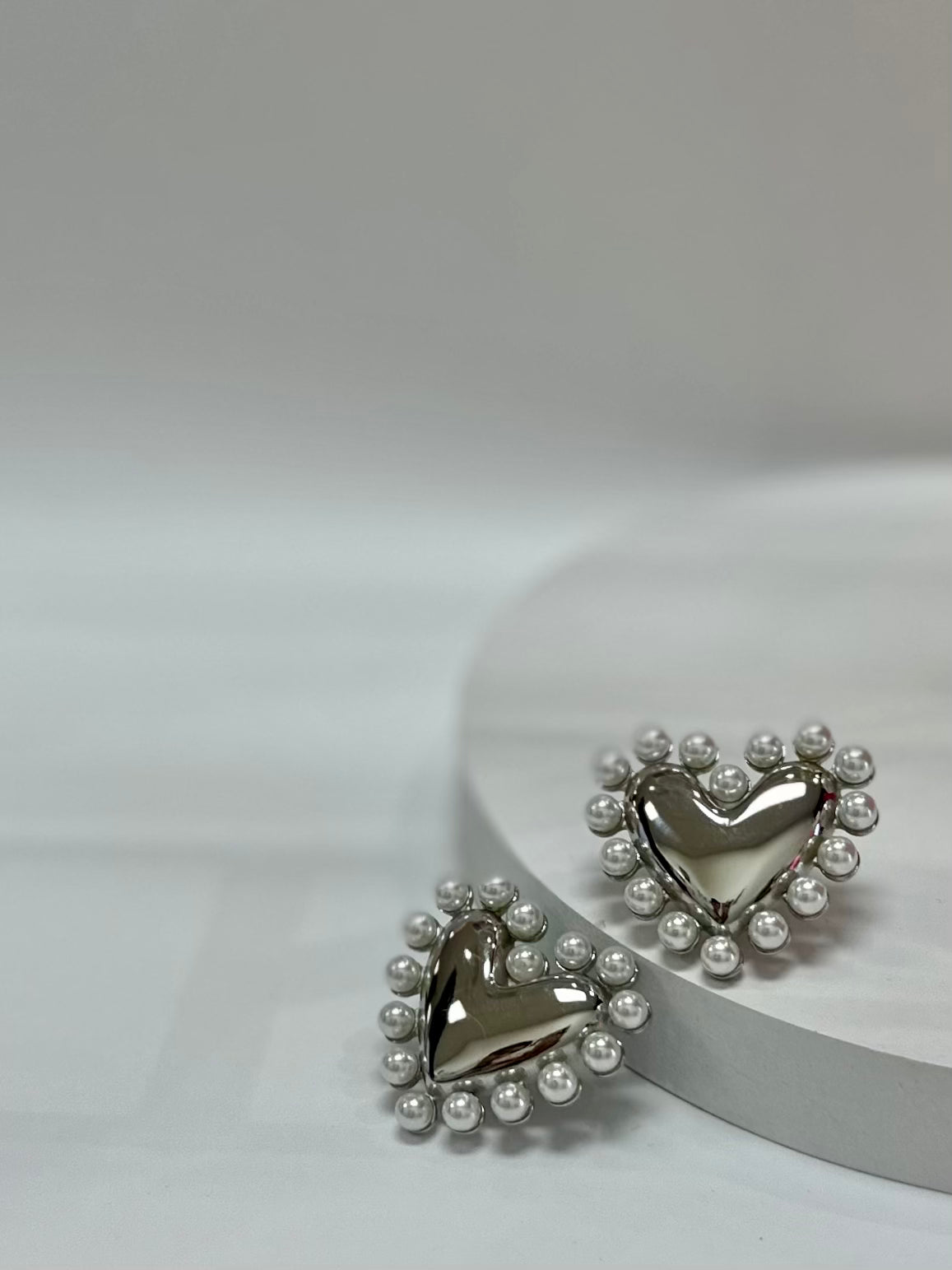 Pearl Heart Earrings