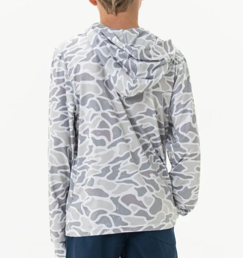White Camo Performance Youth Hoodie