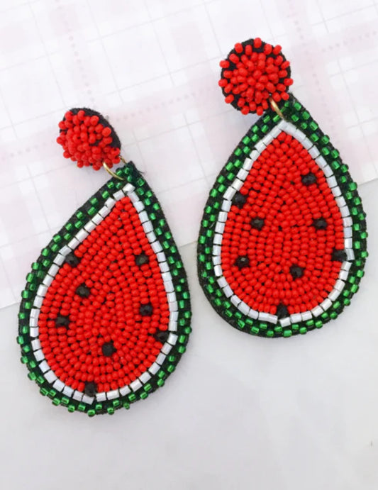 Teardrop Watermelon Earrings