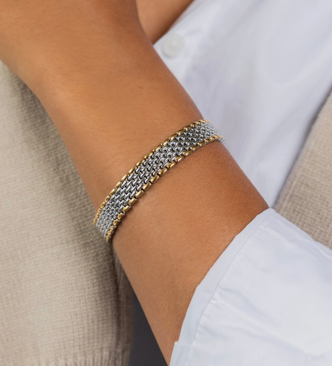 Chunky Two-Tone Bracelet