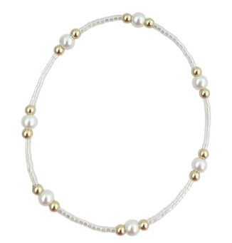Bubbly White Miyuki Beaded Bracelet