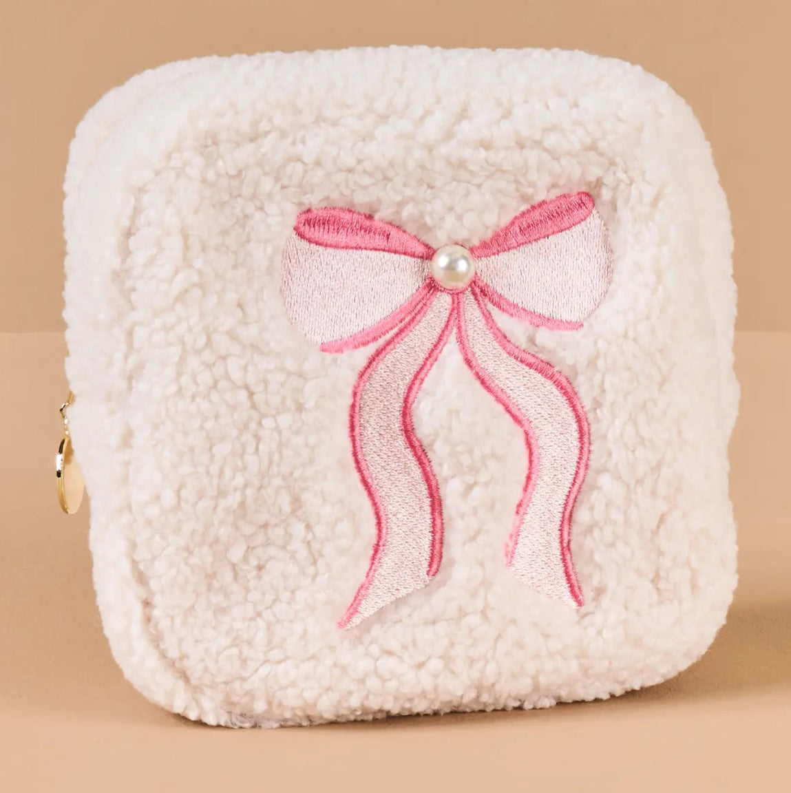 Square Teddy Pouch- Lovely Bow