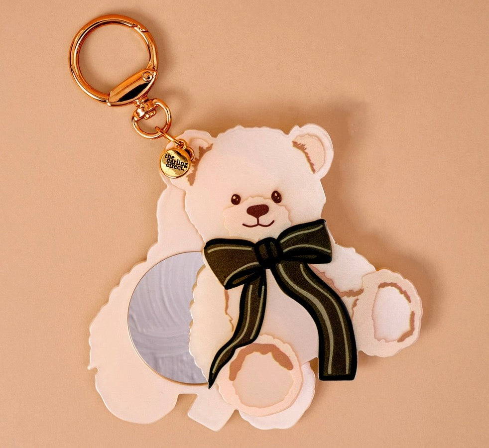 Teddy Bear Mirror Bag Charm