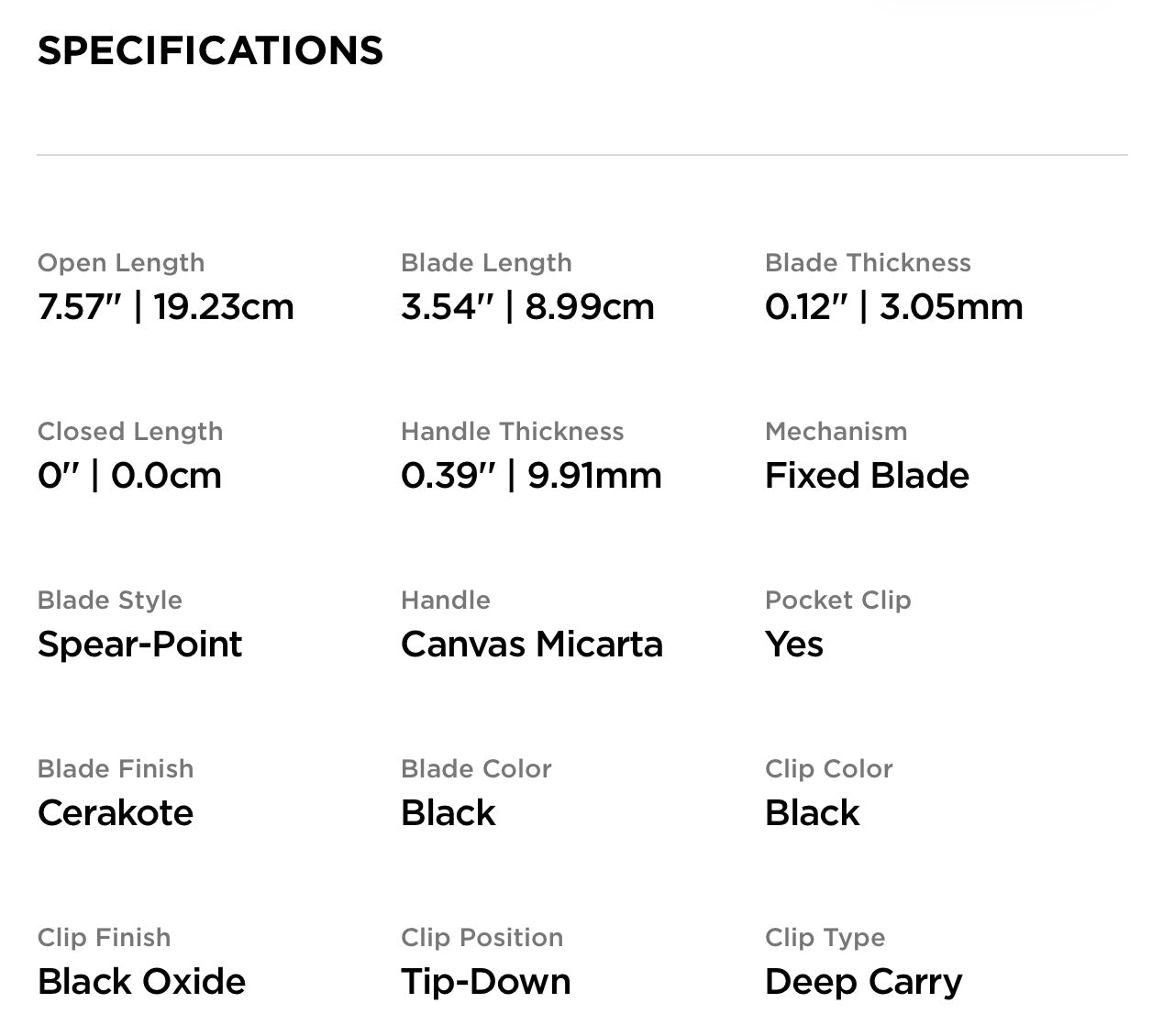 Black Micarta Dacian