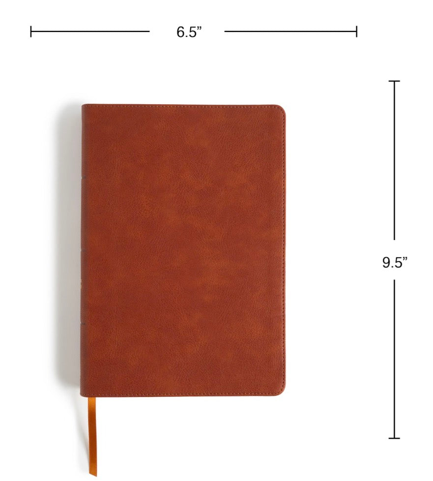 CSB Giant Print Single-Column Bible | Burnt Sienna LeatherTouch