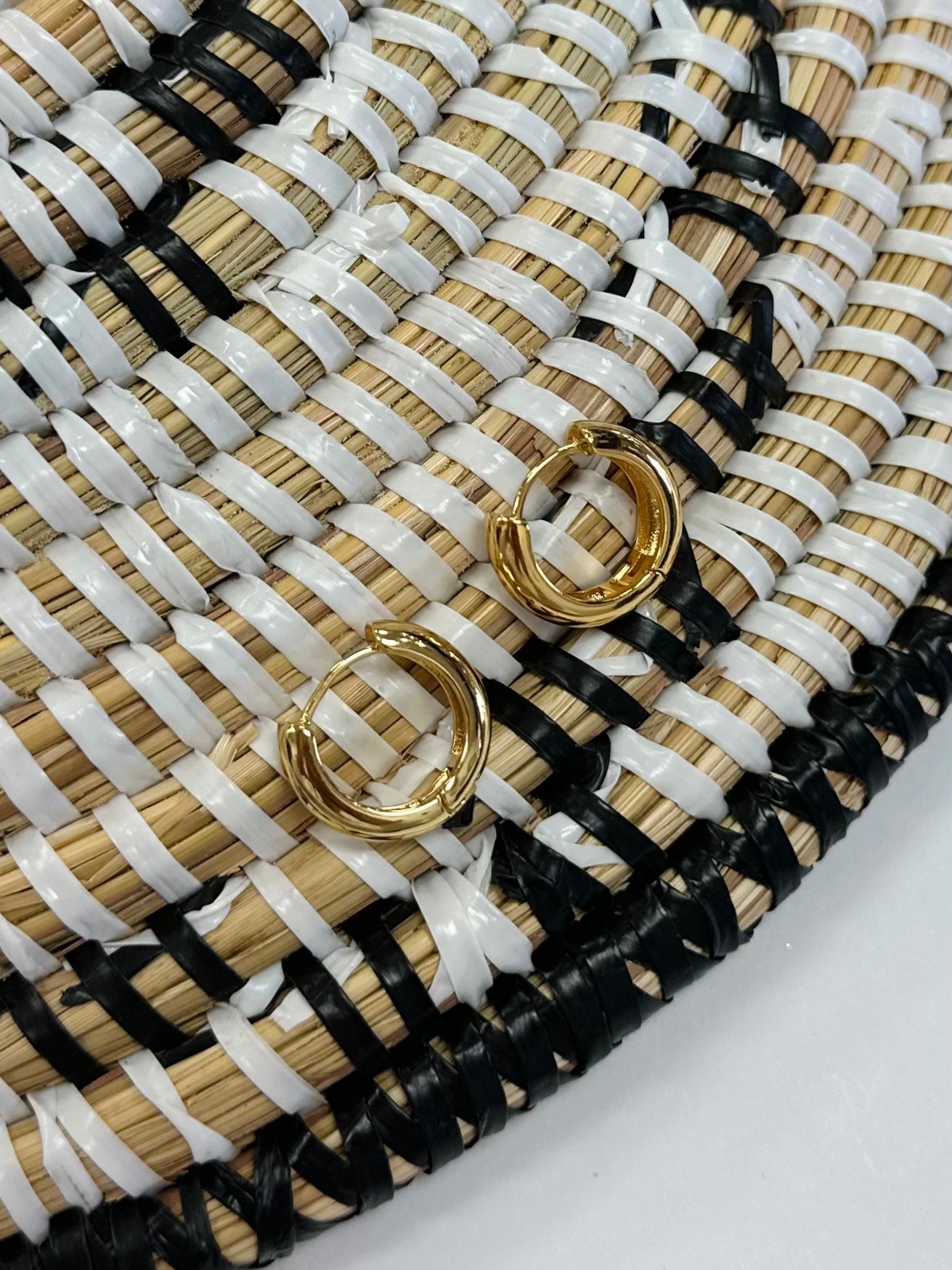 Wide Gold Huggie Earrings