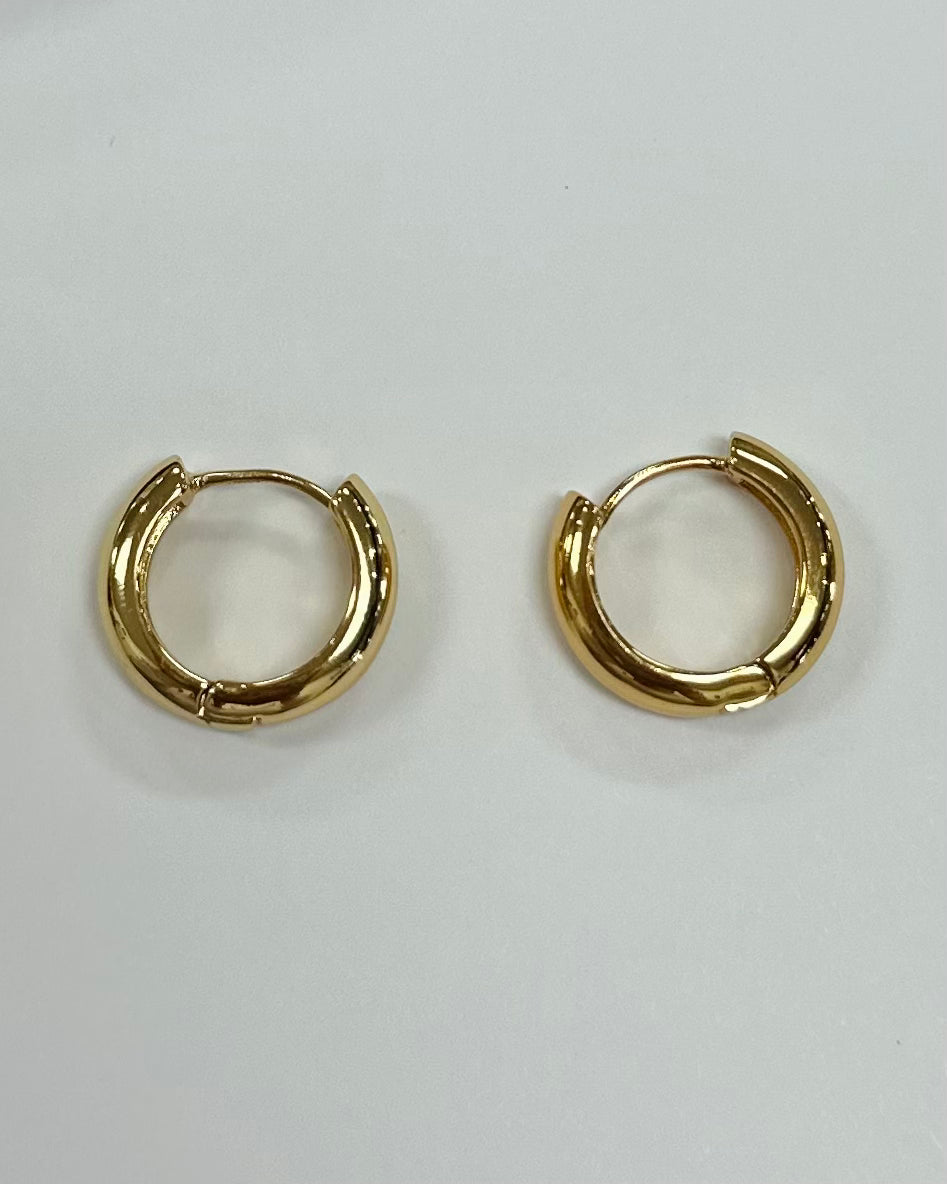 Wide Gold Huggie Earrings