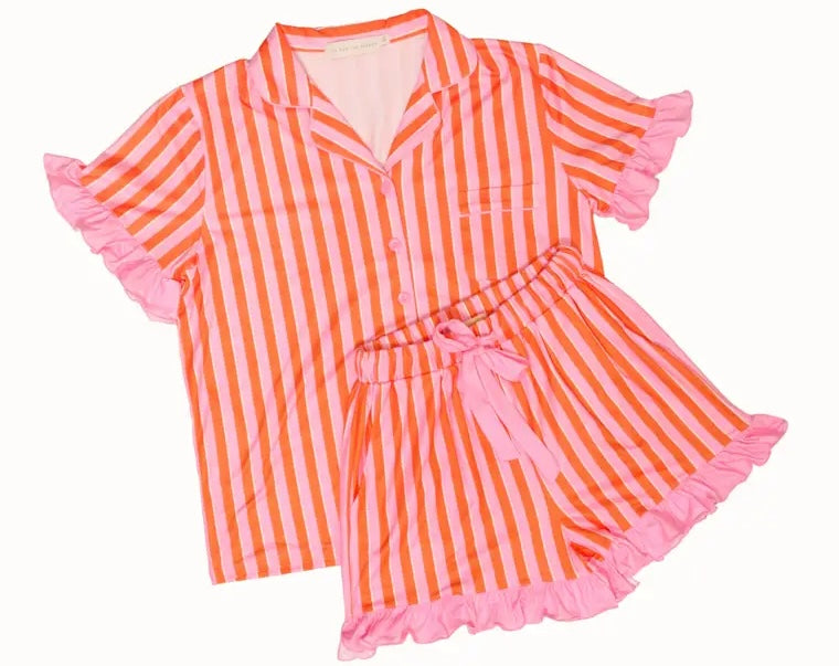 Sicily Pink Stripes Pajama Set