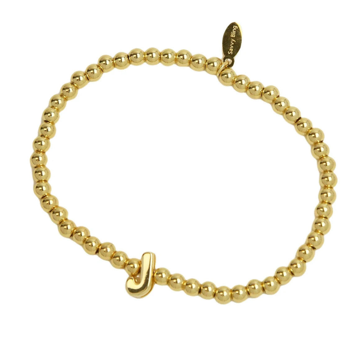 Initial Bubble Bracelet Gold Filled