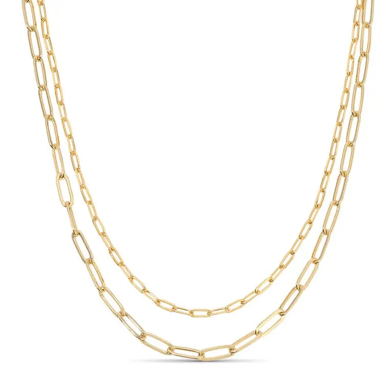 Double Layer Paperclip Necklace