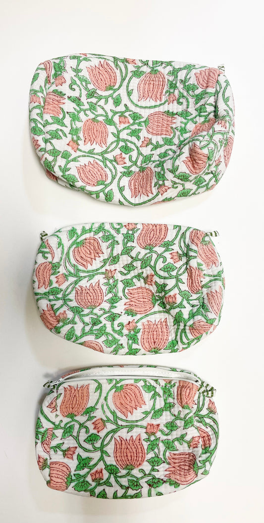 Quilted Cosmetic Bags- Set of 3