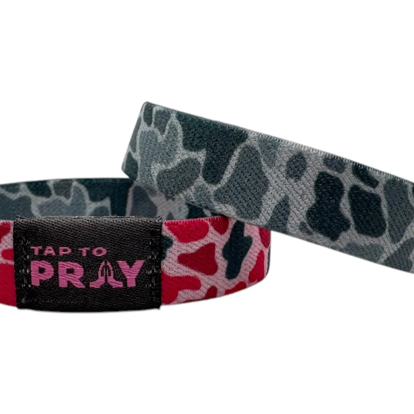 Tap To Pray Wristbands - River Rock Camo Pink & Ash