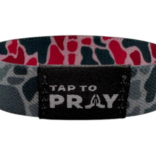 Tap To Pray Wristbands - River Rock Camo Pink & Ash