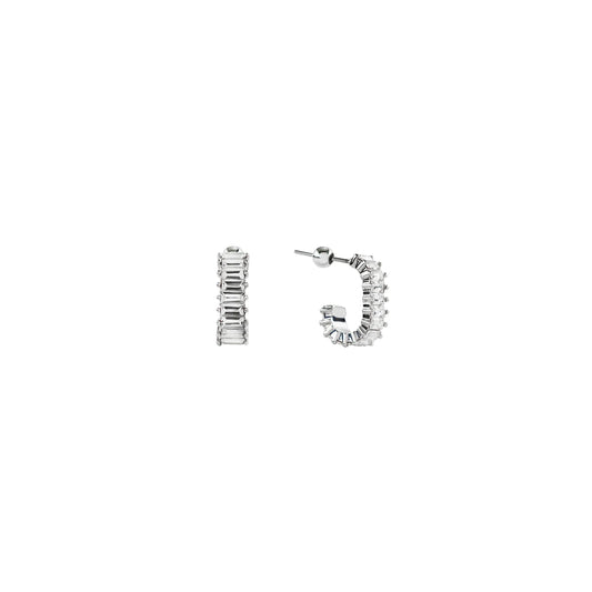 Silver Square Hoops