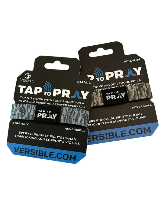 Tap to Pray Wristbands- Grey Tree Bark