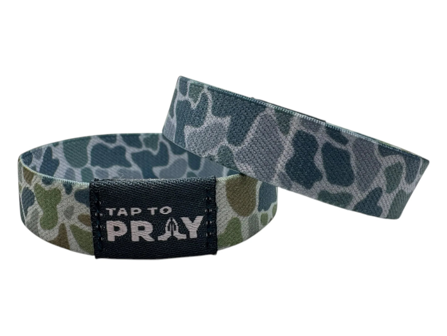 Tap to Pray Wristband- Camo Moss River Rock