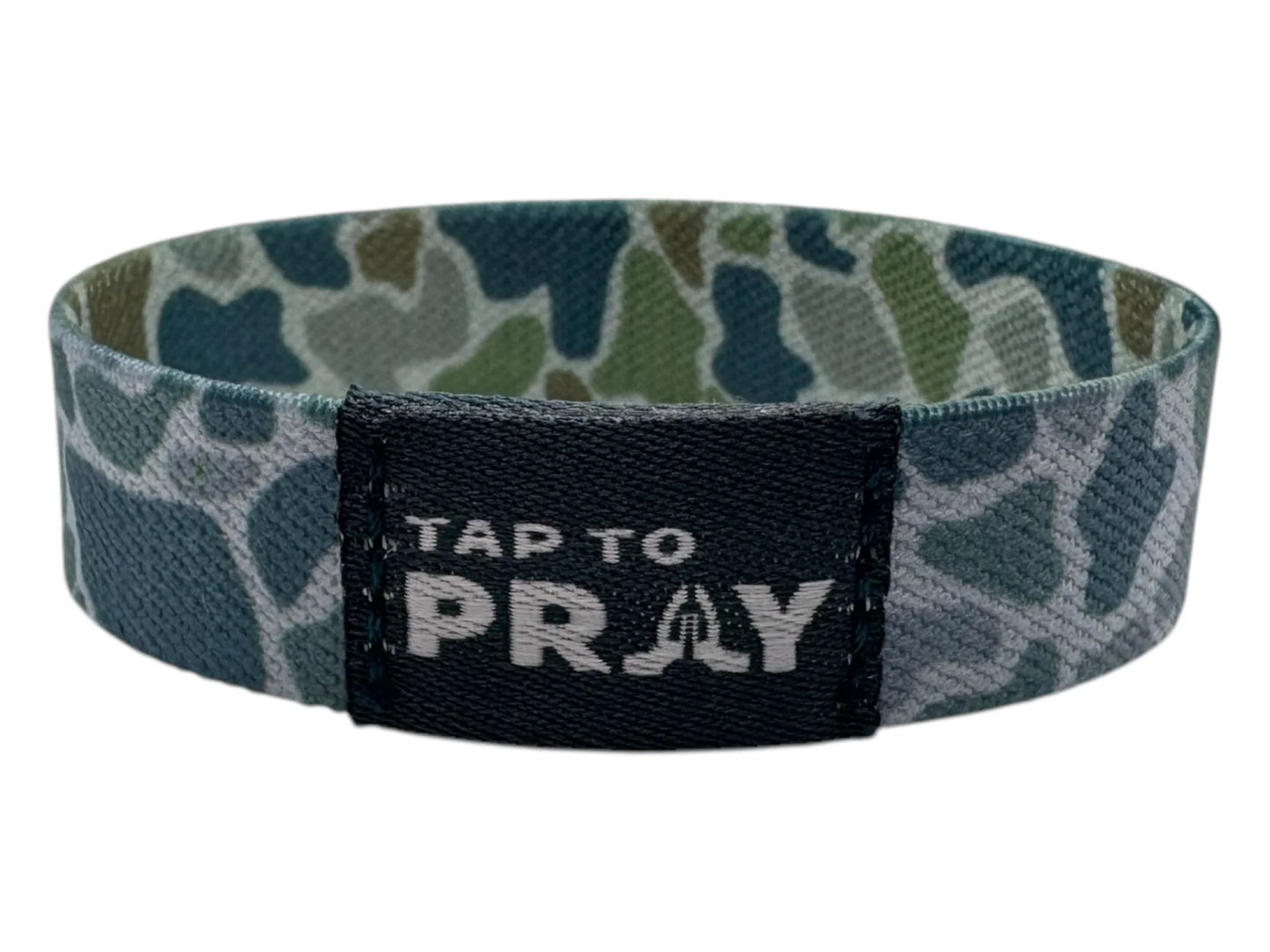 Tap to Pray Wristband- Camo Moss River Rock