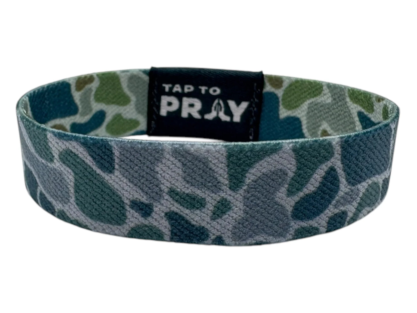 Tap to Pray Wristband- Camo Moss River Rock