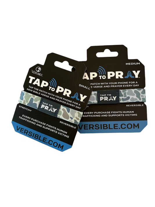 Tap to Pray Wristband- Camo Moss River Rock