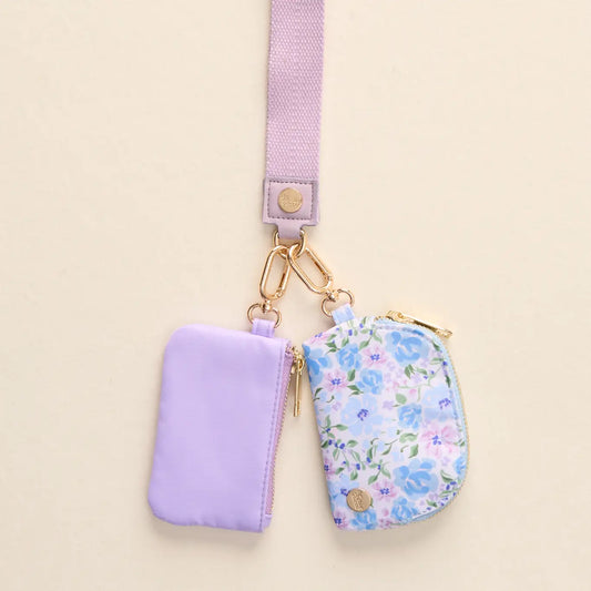 Dynamic Duo Pouch Wristlet- Secret Garden Blue