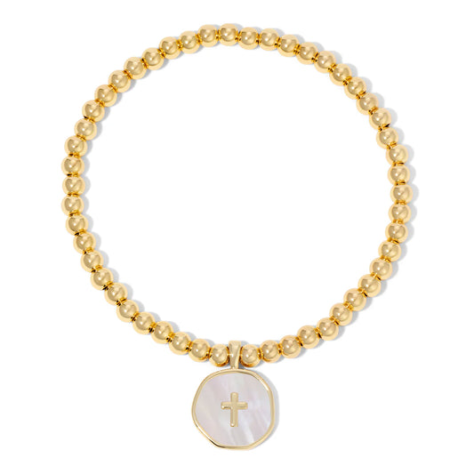Cross Shell Charm Bracelet