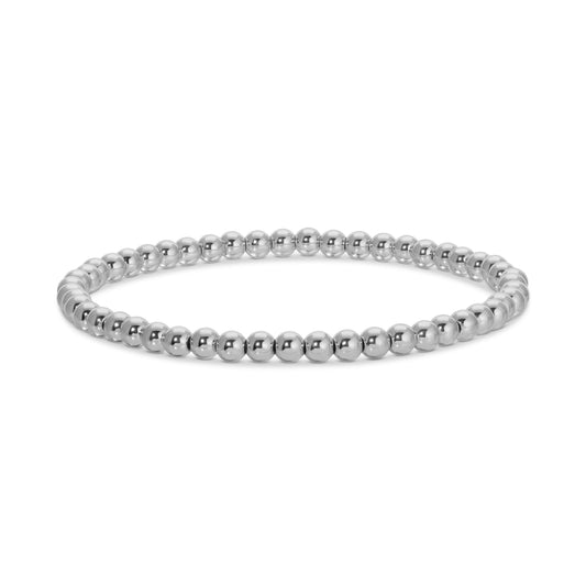 Stretch Silver Bead Bracelet