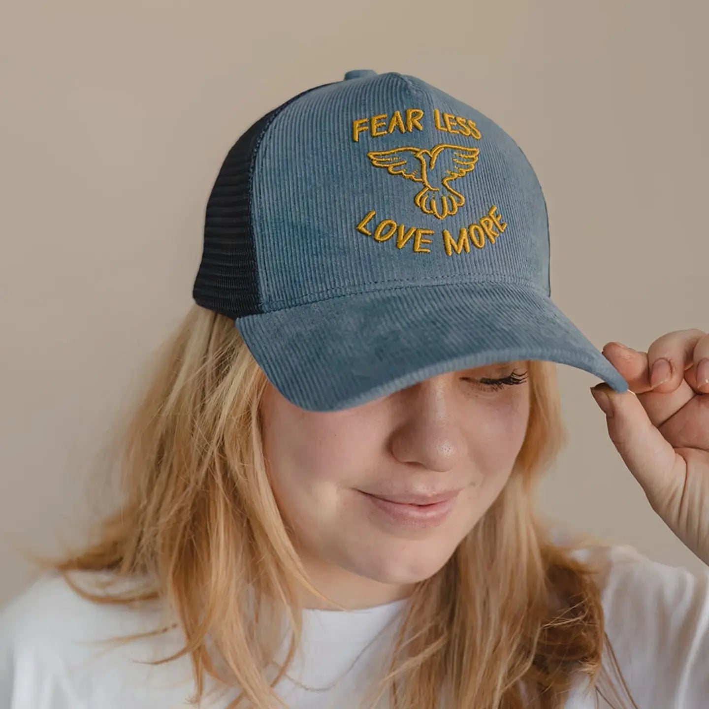 “Fear Less Love More” Embroidered Hat