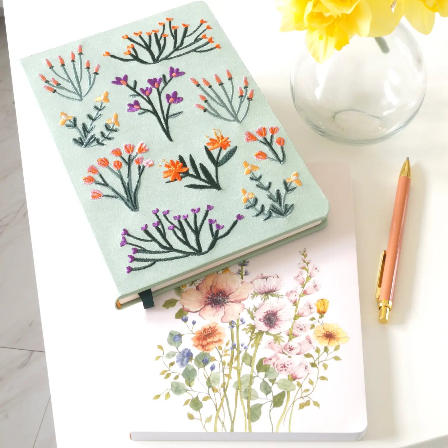 Embroidered Petite Blooms Notebook