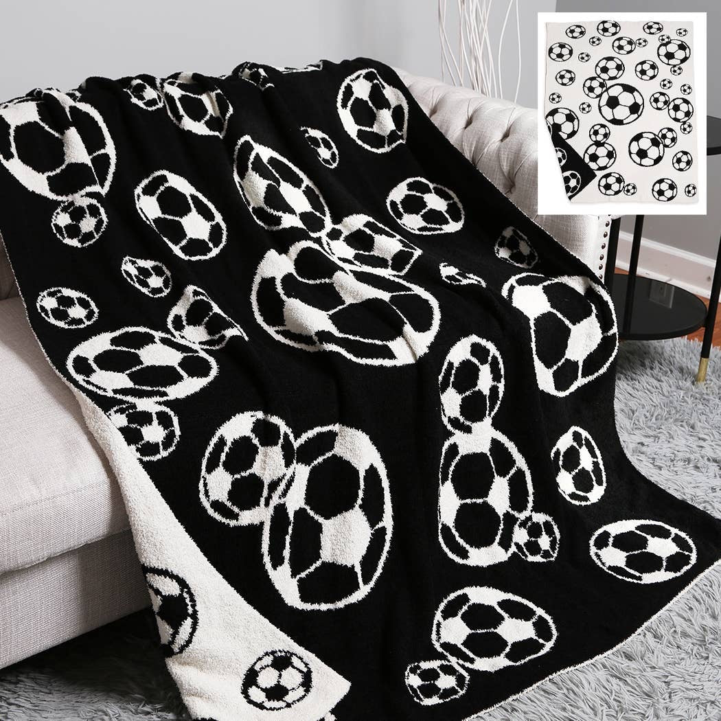Soccer Reversible Throw Blanket