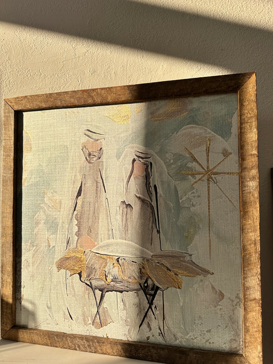 Nativity Scene Rustic Wall Art