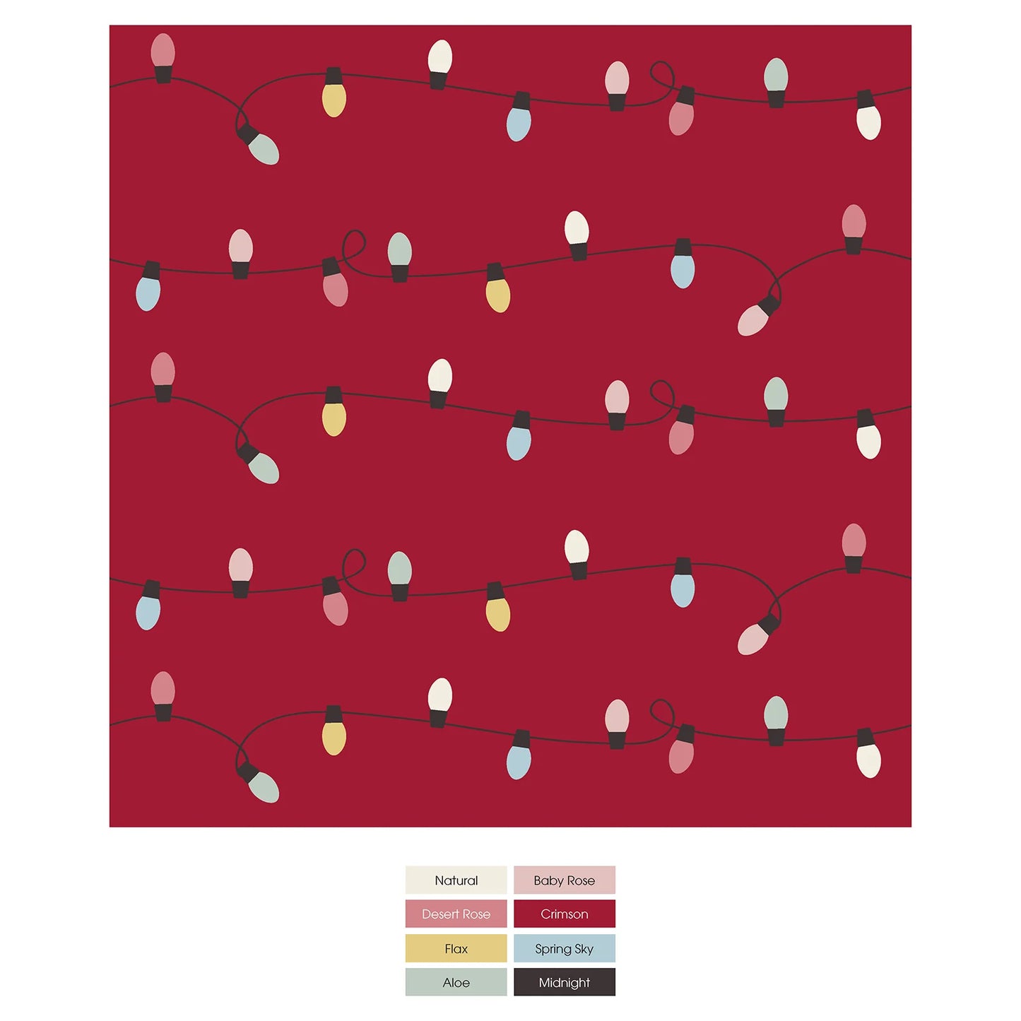 Crimson Holiday Lights Pajama Set