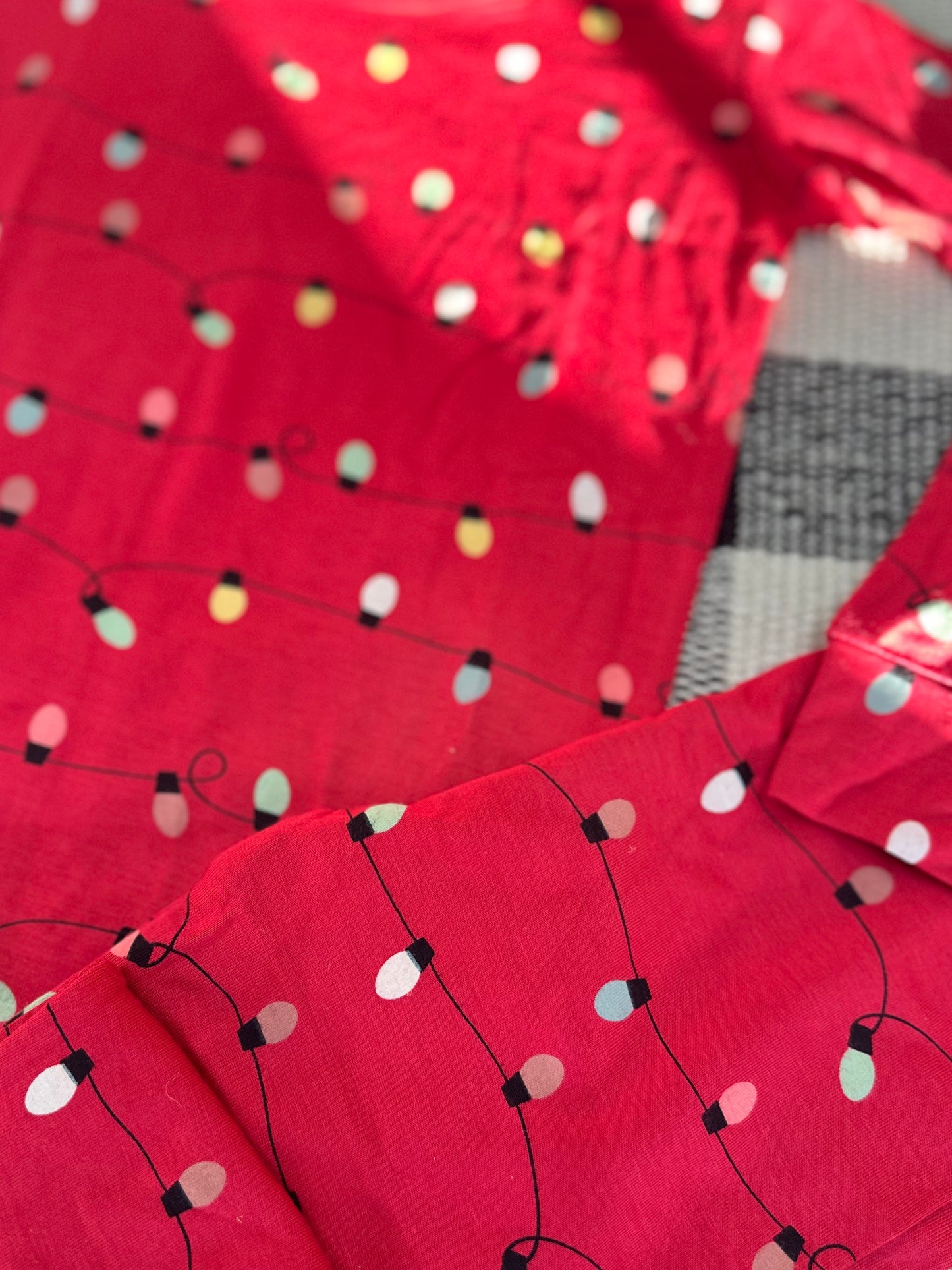 Crimson Holiday Lights Pajama Set