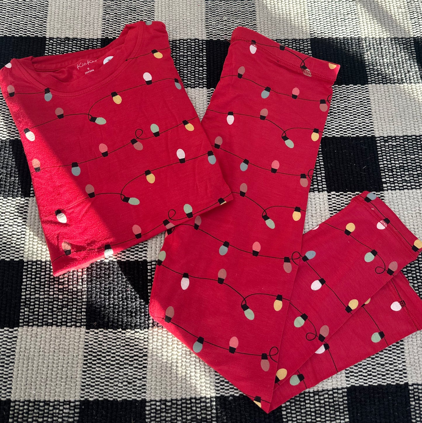 Crimson Holiday Lights Pajama Set