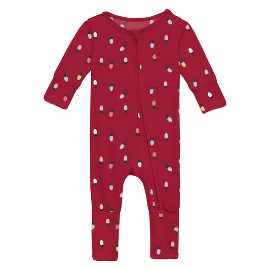Crimson Holiday Lights Coverall