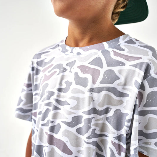 White Camo Go To Youth Tee
