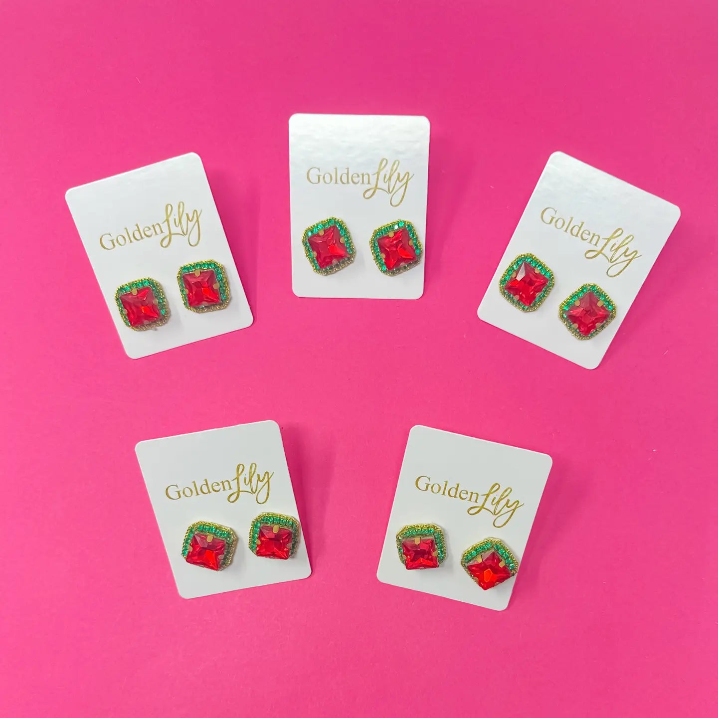 Christmas Rhinestone Stud Earrings