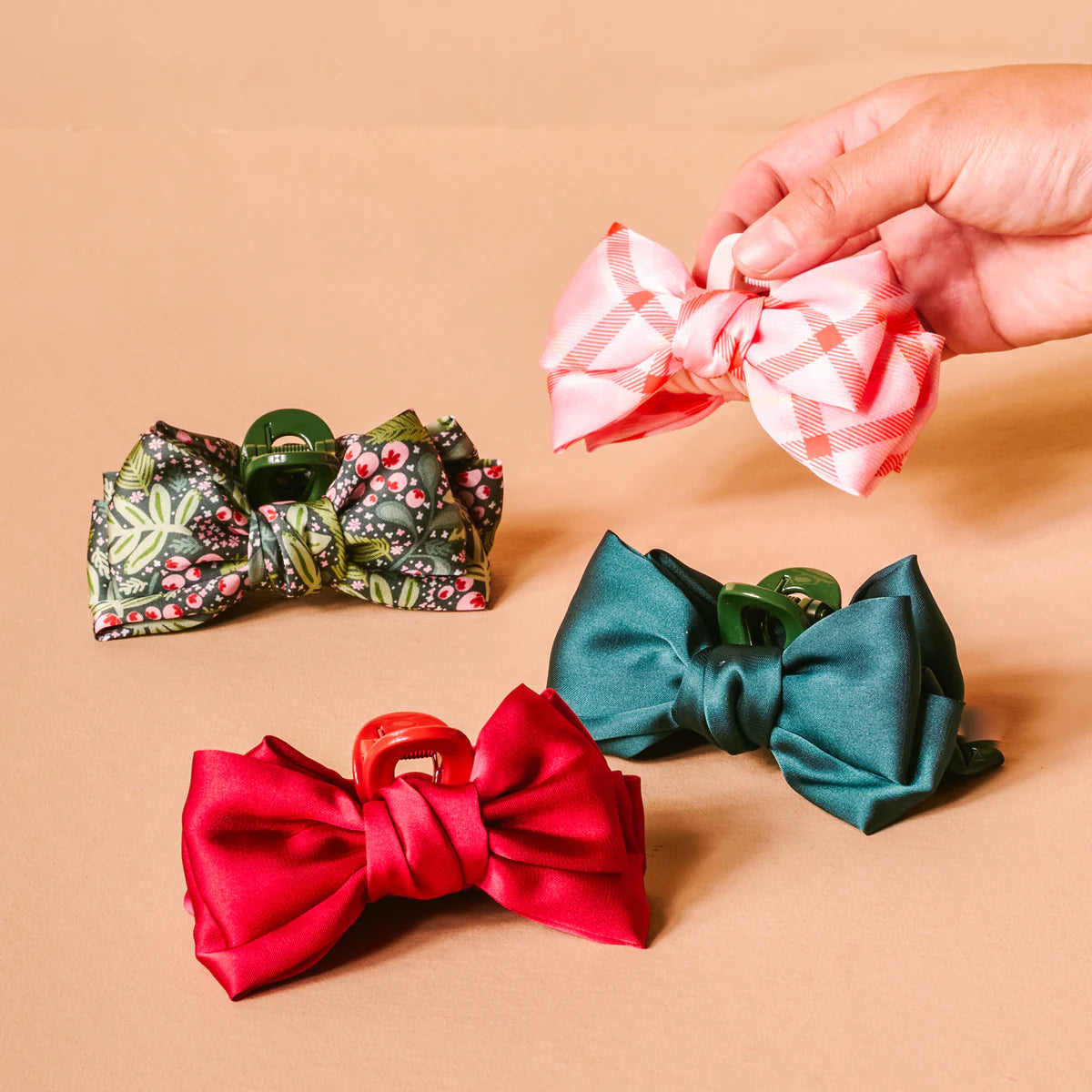Mini Satin Bow Claw Clip