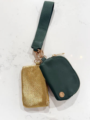 Evergreen Gold Pouch Wristlet