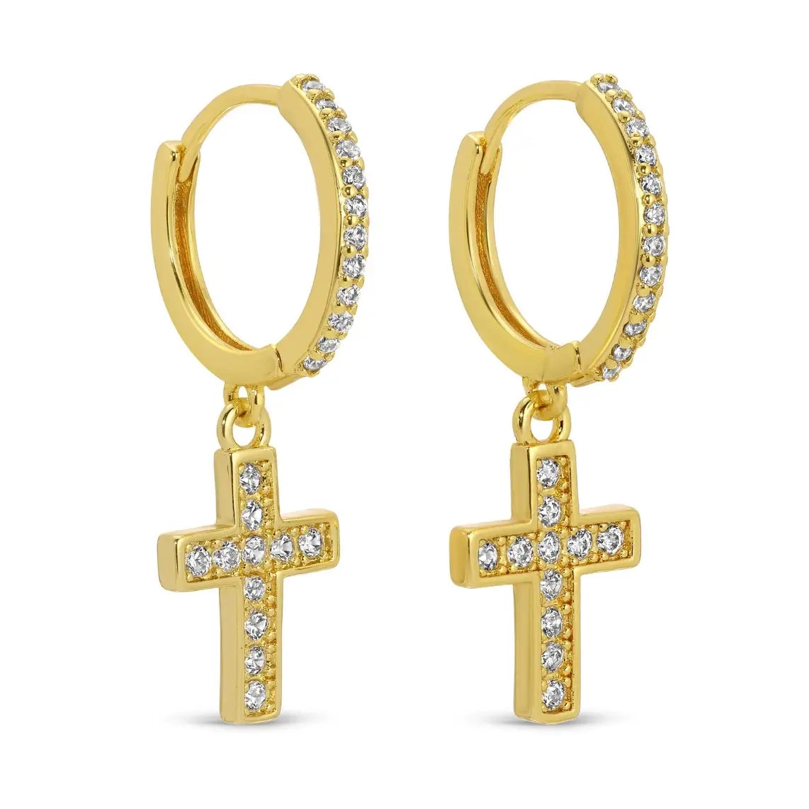 Pave Crosses Huggies