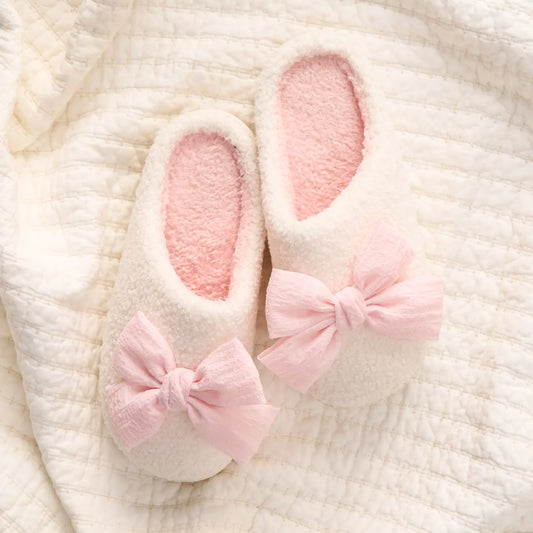 Betty Blush Bow Slippers