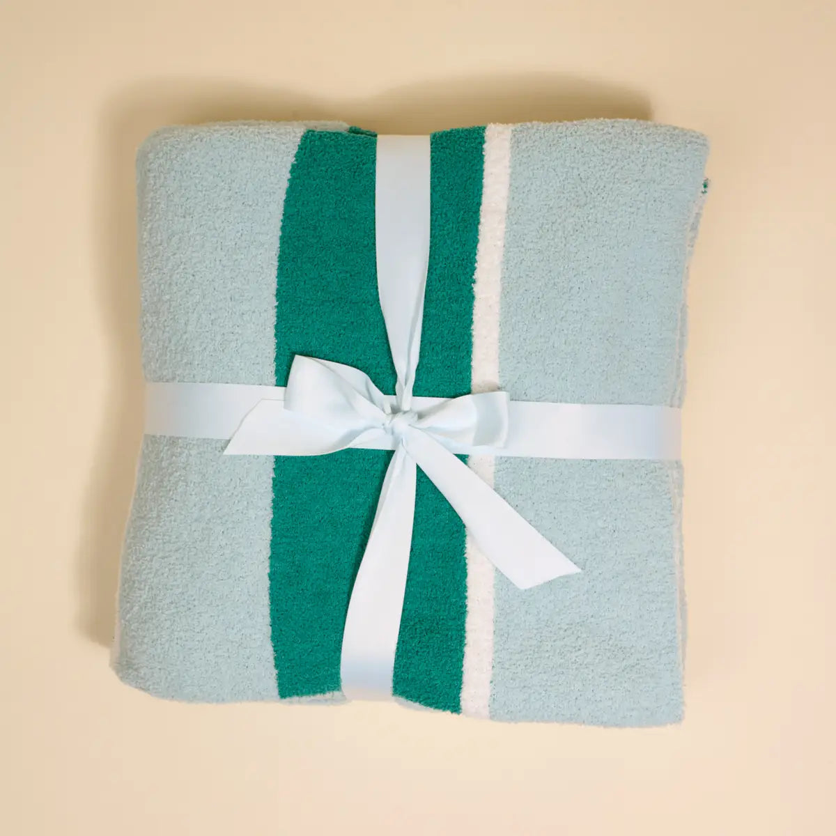 Sicily Teal Stripes Luxe Blanket