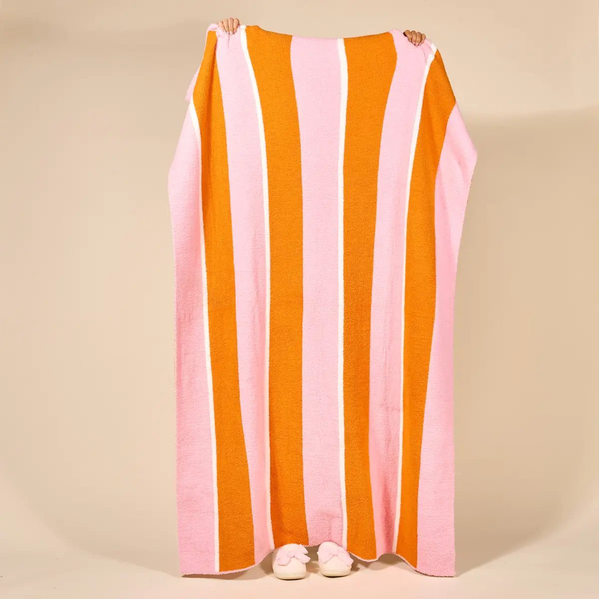 Sicily Pink Stripes Luxe Blanket