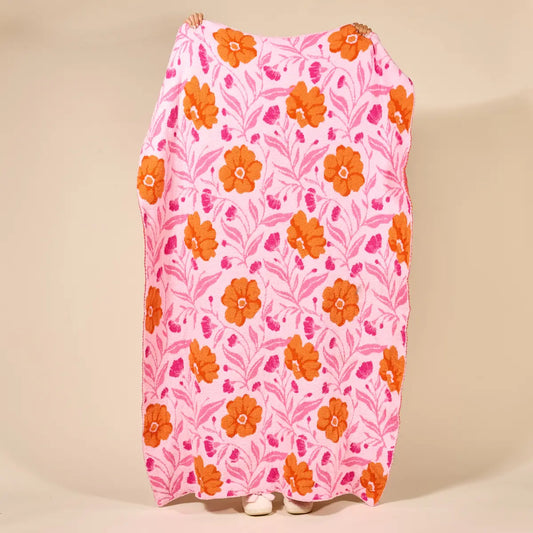 Poppin’ Hot Pink Petals Luxe Blanket