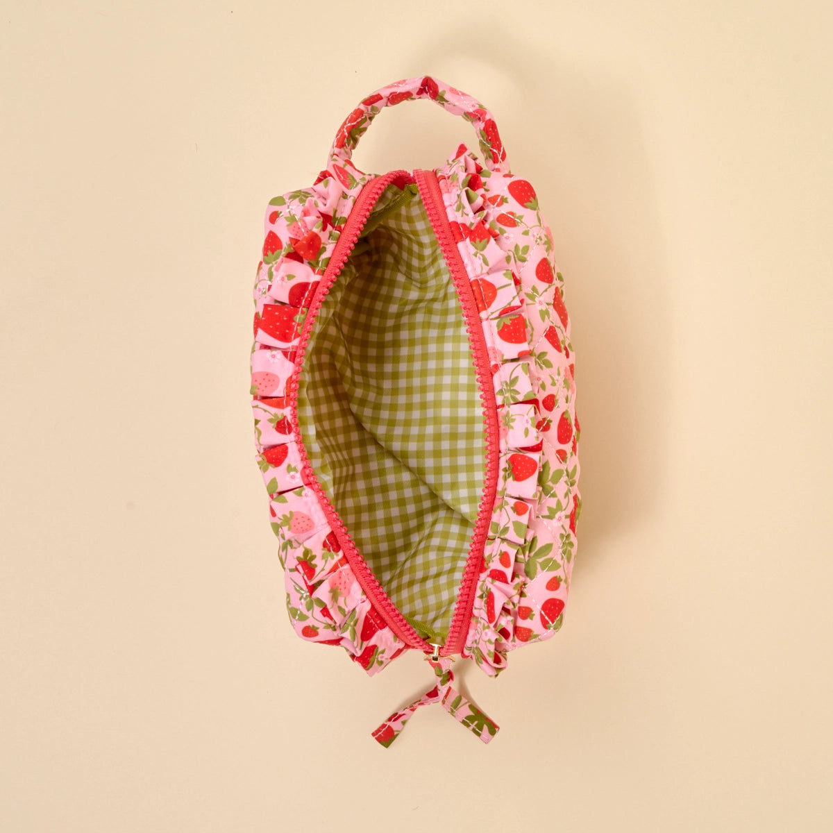 Strawberry Fields Quilted Pouch