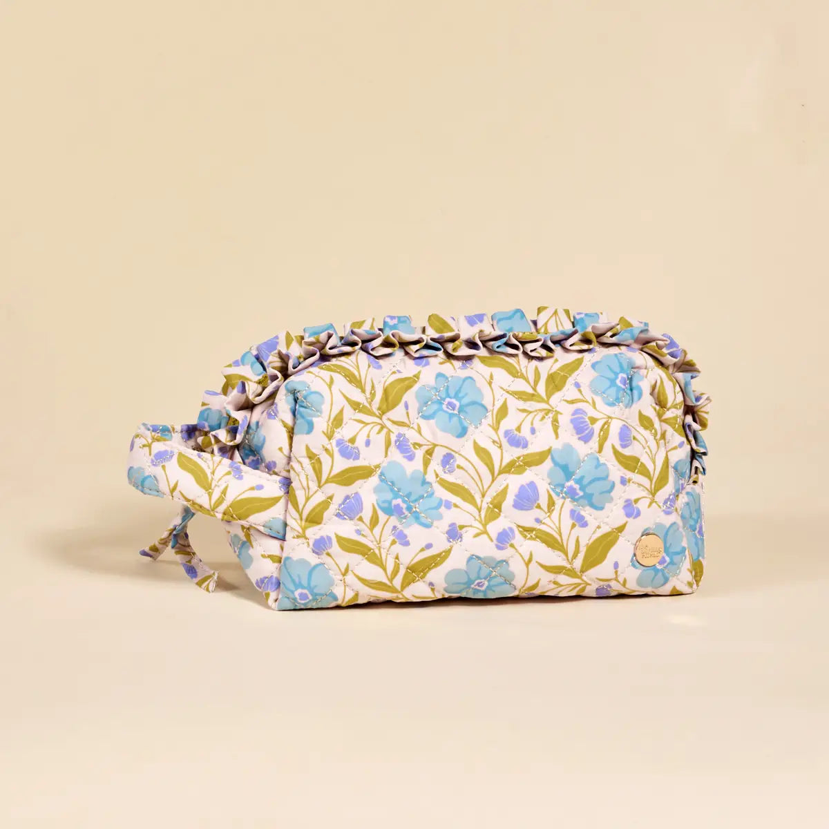 Poppin’ Aqua Petals Quilted Pouch
