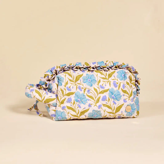 Poppin’ Aqua Petals Quilted Pouch